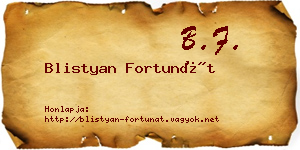 Blistyan Fortunát névjegykártya